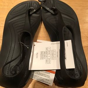 Women’s Black Sandals - Crocs Sexi Flip Size 8